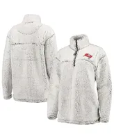 Women's G-iii 4Her by Carl Banks Gray Tampa Bay Buccaneers Sherpa Quarter-Zip Pullover Jacket