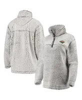 Women's G-iii 4Her by Carl Banks Gray Minnesota Wild Sherpa Quarter-Zip Pullover Jacket