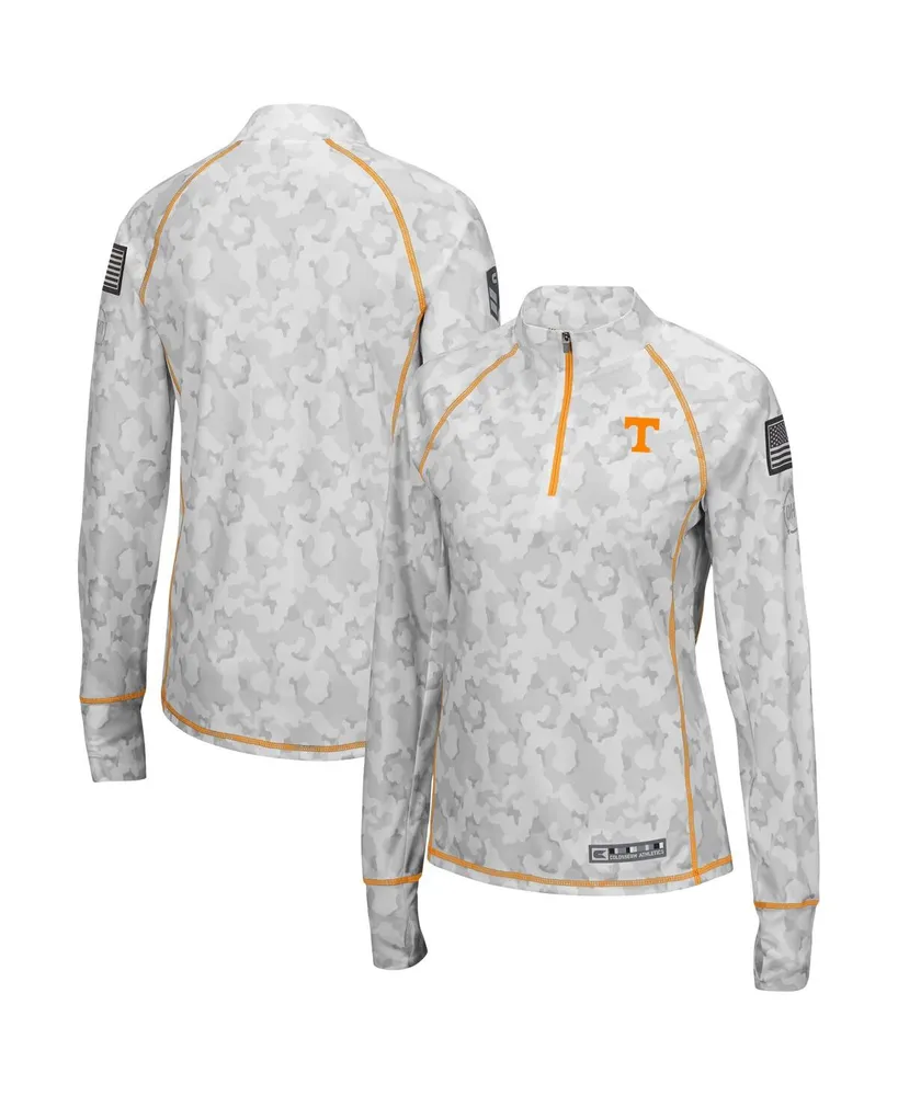 Women's Colosseum White Tennessee Volunteers Oht Military-Inspired Appreciation Officer Arctic Camo 1/4-Zip Jacket