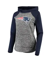 Women's G-iii 4Her by Carl Banks Heathered Gray, Navy New England Patriots Championship Ring Pullover Hoodie