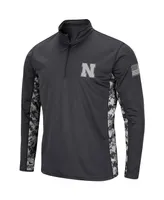 Men's Colosseum Charcoal Nebraska Huskers Oht Military-Inspired Appreciation Digi Camo Quarter-Zip Jacket