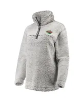 Women's G-iii 4Her by Carl Banks Gray Minnesota Wild Sherpa Quarter-Zip Pullover Jacket