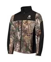 Men's Dunbrooke Realtree Camo and Black Pittsburgh Steelers Circle Hunter Softshell Full-Zip Jacket