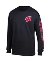 Men's Champion Wisconsin Badgers Team Stack Long Sleeve T-shirt