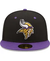 Men's New Era Black, Purple Minnesota Vikings Two-Tone Flipside 59Fifty Fitted Hat