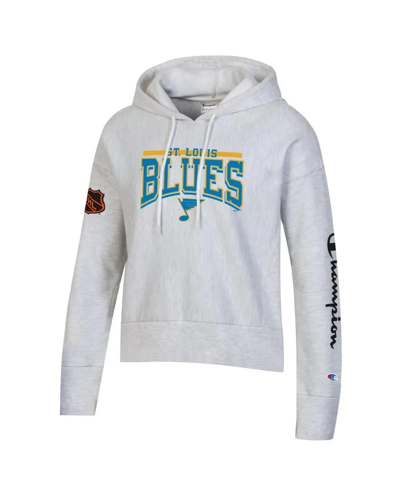 Women's Champion Heathered Gray St. Louis Blues Reverse Weave Pullover Hoodie