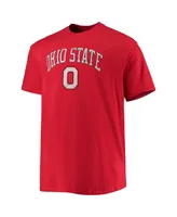 Men's Champion Scarlet Ohio State Buckeyes Big and Tall Arch Over Wordmark T-shirt