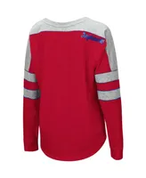 Women's Colosseum Red Kansas Jayhawks Trey Dolman Long Sleeve T-shirt