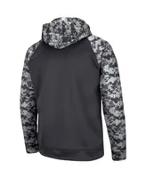 Men's Colosseum Charcoal Byu Cougars Oht Military-Inspired Appreciation Digital Camo Pullover Hoodie