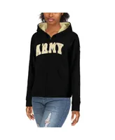 Women's Stadium Athletic Black Army Knights Helmet Arched Name Full-Zip Sweatshirt