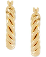 Twist Hoop Earrings in 10k Gold (20mm)