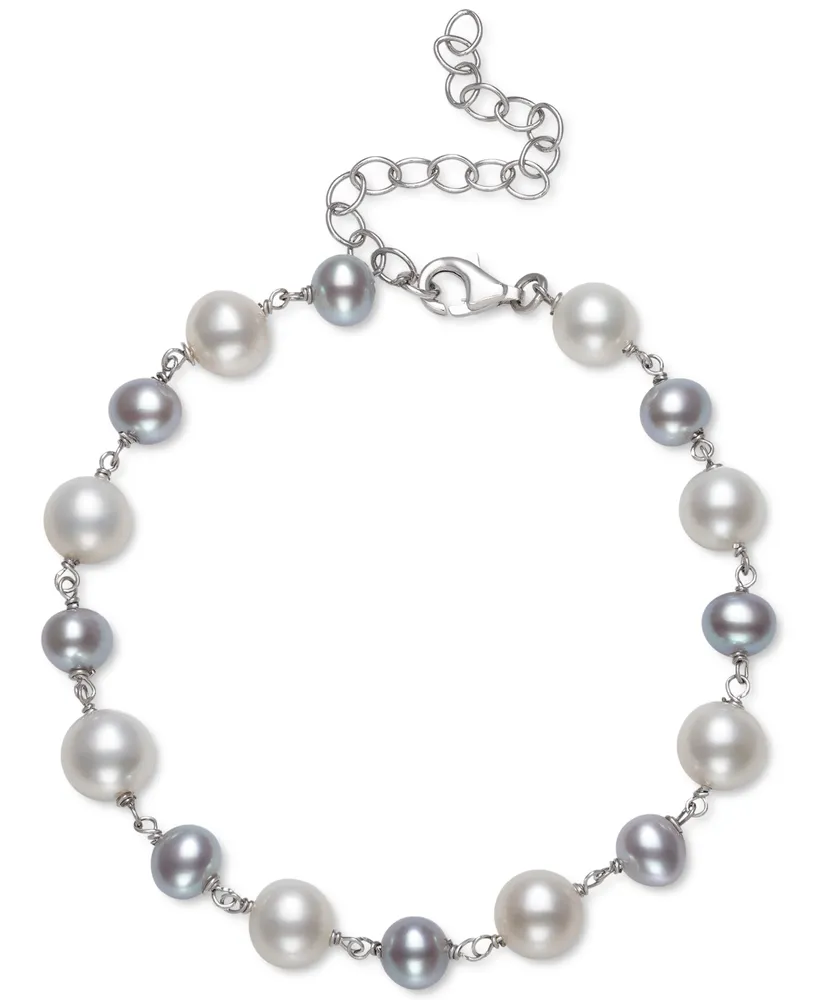 Belle de Mer Gray & White Cultured Freshwater Pearl (5-6mm 7