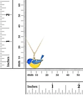 Enamel Bird 18" Pendant Necklace in 14k Gold