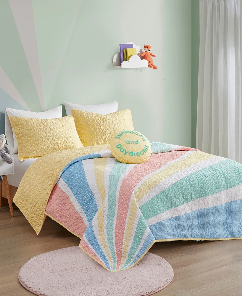 Urban Habitat Kids Rory Rainbow Sunburst 4-Pc. Quilt Set, Full/Queen