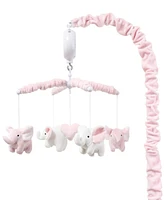 The Peanutshell Baby Crib Mobile for Girls, Pink Elephant, Musical