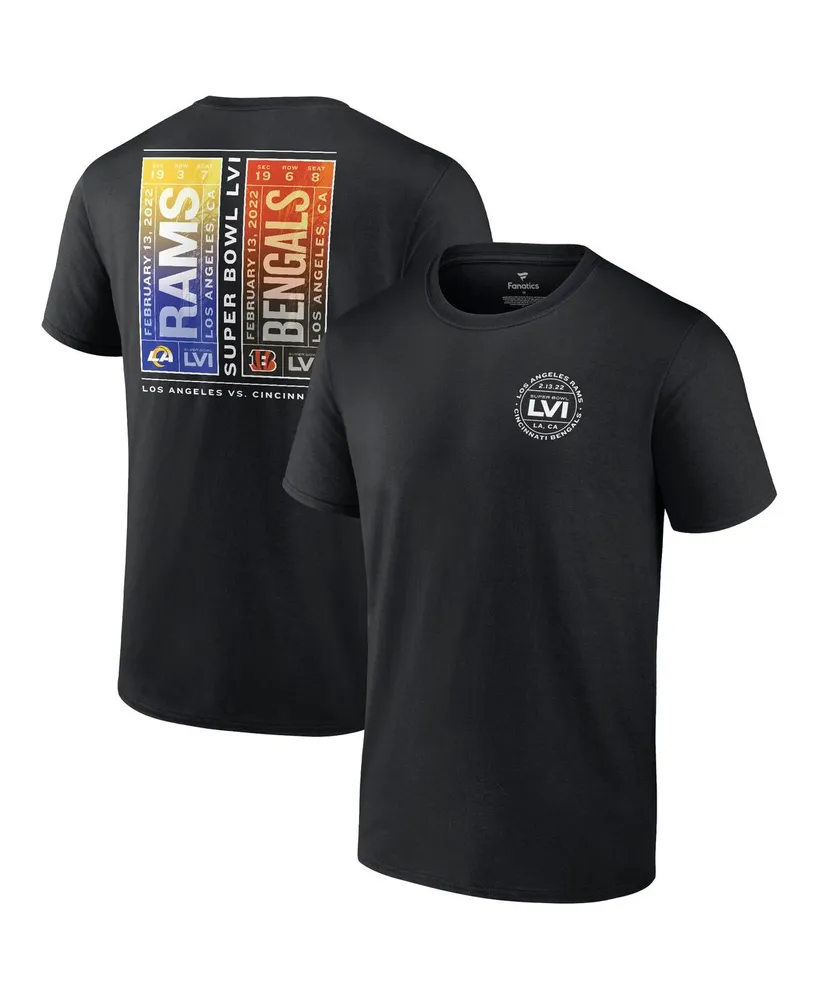 NFL Super Bowl LVI Los Angeles Rams VS Cincinnati Bengals 2022 Black  T-Shirt XL