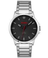 Hugo Boss Men's First Silver-Tone Stainless Steel Bracelet Watch 43mm