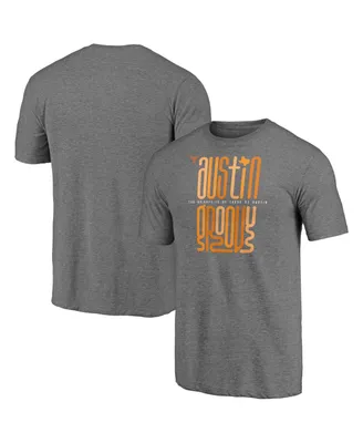 Men's Fanatics Heathered Gray Texas Longhorns Hometown Collection Groovy Tri-Blend T-shirt