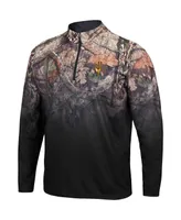 Men's Black Arizona State Sun Devils Mossy Oak Fleet Ii Quarter-Zip Jacket