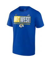 Men's Fanatics Royal Los Angeles Rams 2021 Nfc West Division Champions Blocked Favorite T-shirt