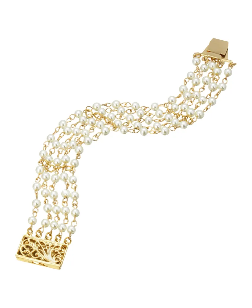 2028 Women's Imitation Pearl Five Row Bracelet