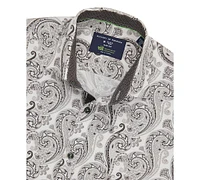 Society of Threads Men's Slim Fit Non-Iron Ornate Paisley Performance Dress Shirt