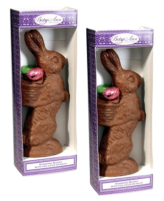 Betsy Ann Chocolates Milk Chocolate Standing Bunny, Set of 2