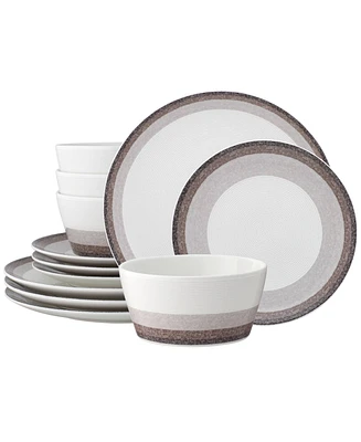 Noritake Colorscapes Canyon Layers 12 Piece Coupe Dinnerware Set