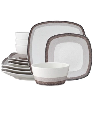 Noritake Colorscapes Canyon Layers 12 Piece Square Dinnerware Set