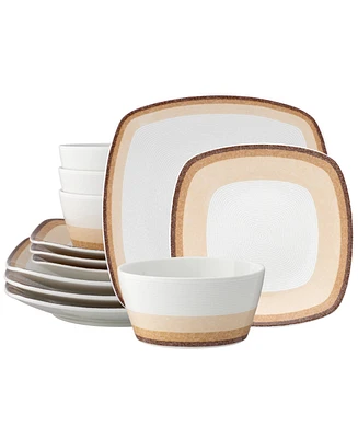 Noritake Colorscapes Desert Layers 12 Piece Square Dinnerware Set