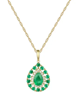 Sapphire (1-1/2 ct. t.w.) & Diamond (1/10 Teardrop 18" Pendant Necklace 14k Gold (Also Emerald and Ruby)