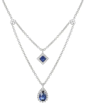 Gemstone & Diamond (1/5 ct. t.w.) Layered 18" Pendant Necklace