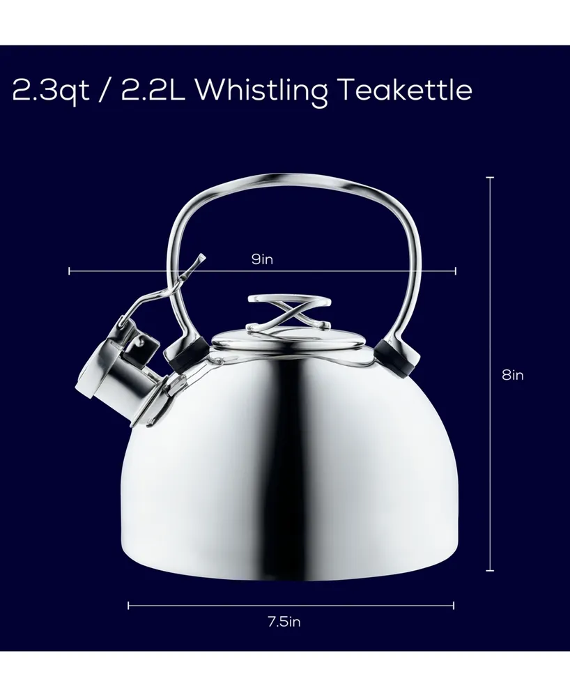 Circulon Stainless Steel 2-Qt. Whistling Teakettle with Flip-Up Spout