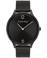 Calvin Klein Black Stainless Steel Mesh Bracelet Watch 38mm