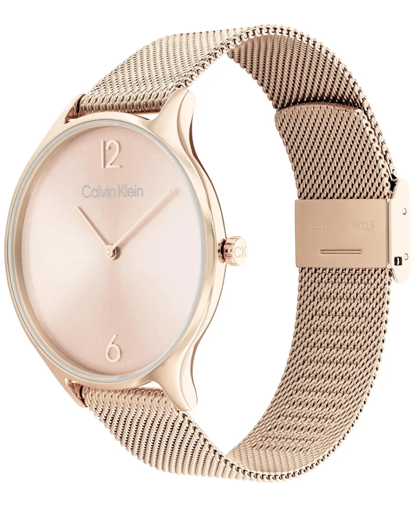 Calvin Klein Carnation Gold-Tone Mesh Bracelet Watch 38mm