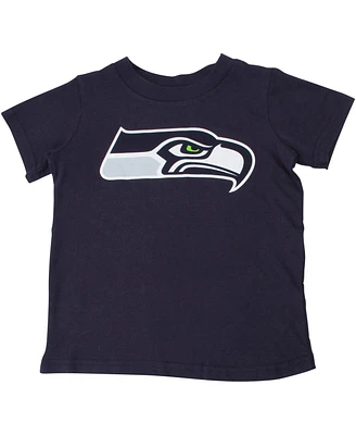 Boys and Girls Toddler Seattle Seahawks College Navy Team Logo T-shirt