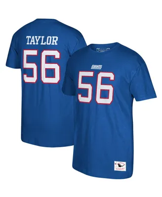 Men's Mitchell & Ness Lawrence Taylor Royal New York Giants Retired Player Logo Name and Number T-shirt