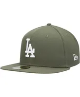 Men's New Era Olive Los Angeles Dodgers Logo White 59FIFTY Fitted Hat