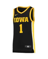 Big Boys Nike 1 Black Iowa Hawkeyes Team Replica Basketball Jersey