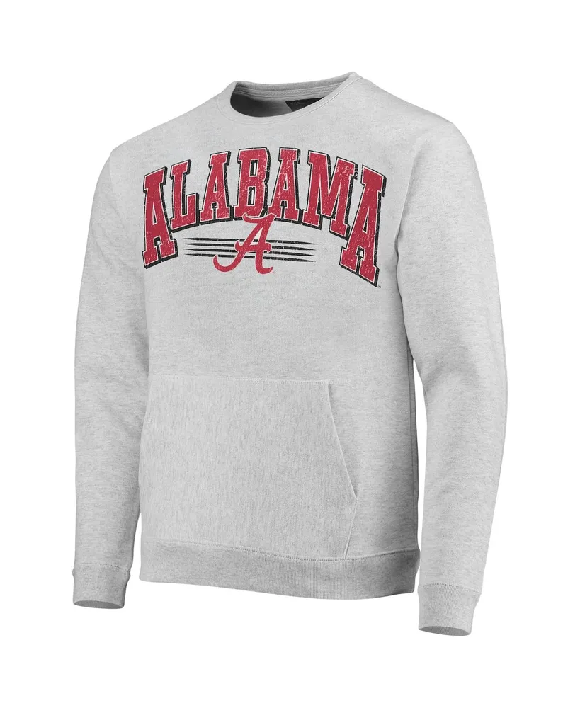 Men's League Collegiate Wear Heather Gray Alabama Crimson Tide Upperclassman Pocket Pullover Sweatshirt