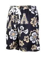 Men's Black Army Knights Floral Volley Logo Swim Trunks