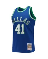 Men's Dirk Nowitzki Blue Dallas Mavericks 1998-99 Hardwood Classics 75th Anniversary Diamond Swingman Jersey