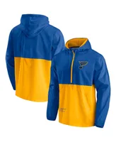 Men's Fanatics Blue, Gold St. Louis Blues Thrill Seeker Anorak Half-Zip Jacket