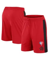 Men's Fanatics Red Toronto Raptors 75th Anniversary Downtown Performance Practice Shorts