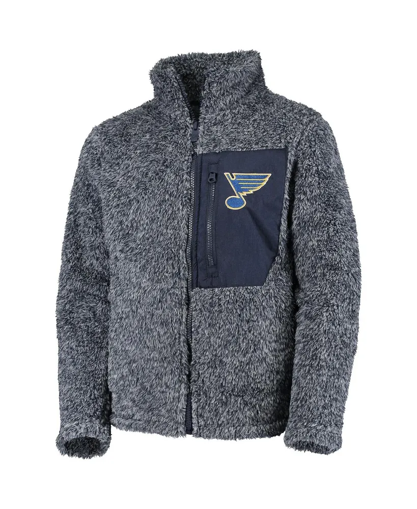 Big Girls Navy St. Louis Blues Fan Gear Sherpa Full-Zip Jacket