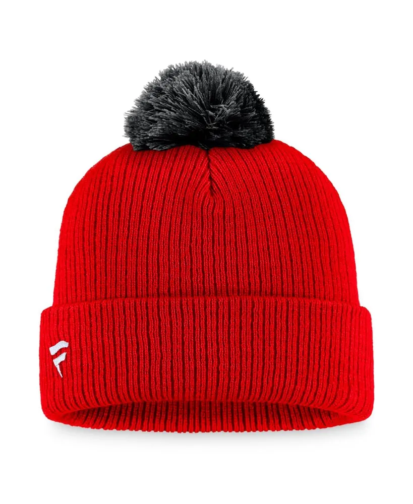 Men's Fanatics Red Chicago Blackhawks Team Cuffed Knit Hat with Pom