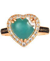 Le Vian Aquaprase Candy (3-1/5 ct. t.w.) & Diamond (1/3 ct. t.w.) Heart Ring in 14k Rose Gold