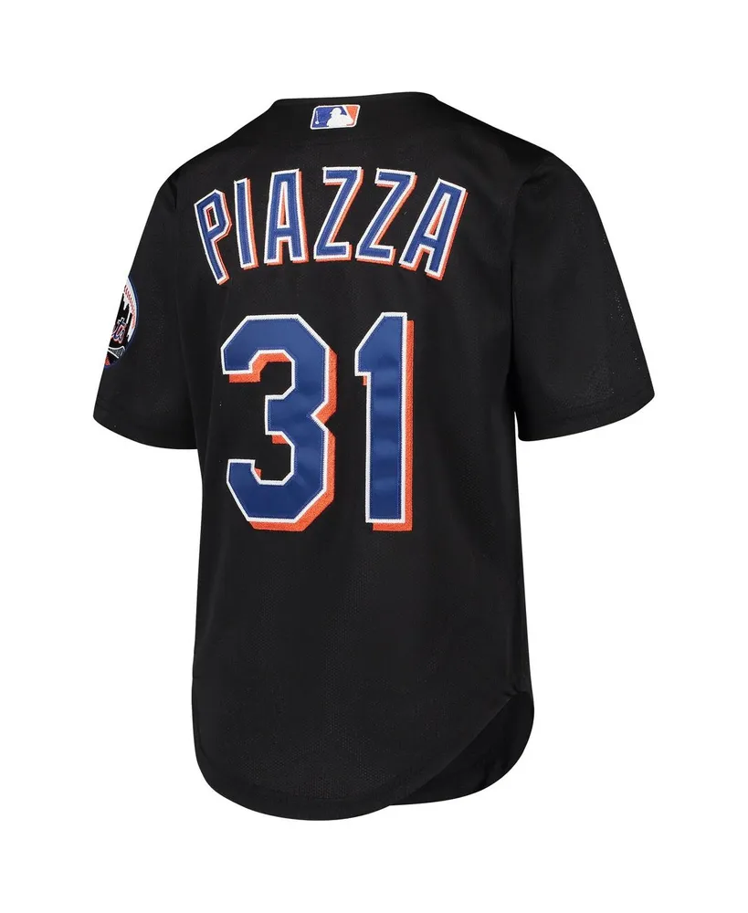 Big Boys Mitchell & Ness Mike Piazza Black New York Mets Cooperstown Collection Mesh Batting Practice Jersey