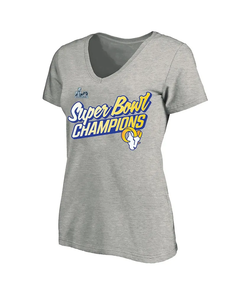 Women's Heather Gray Los Angeles Rams Plus Size Lace-Up V