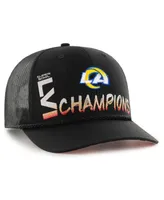 Men's '47 Black Los Angeles Rams Super Bowl Lvi Champions Sunset Trucker Adjustable Hat